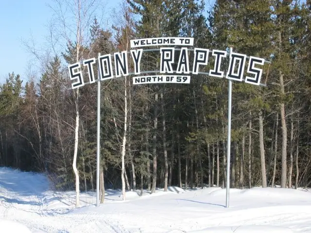 Welcome to Stony Rapids sign
