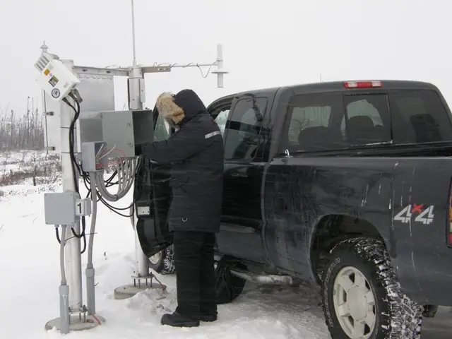 Weather station installation in winter